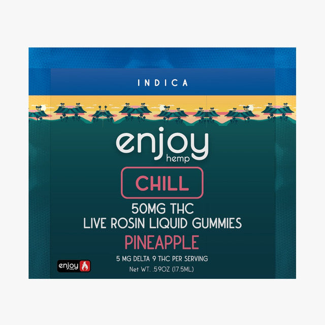 Enjoy 50mg Live Rosin Liquid Gummies - Pineapple for Chill (Indica)