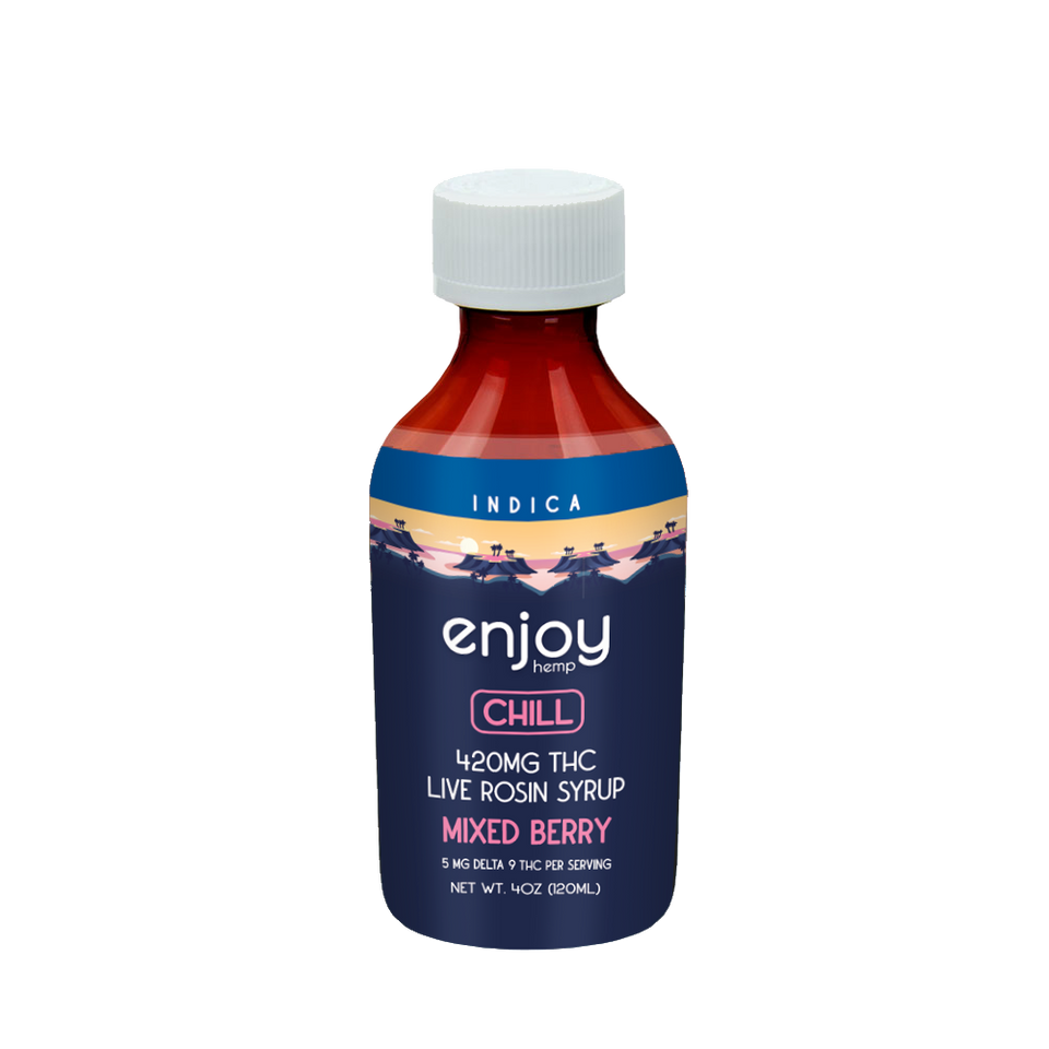 Enjoy Chill Delta 9 THC Live Rosin Syrup 420mg - Mixed Berry (Indica)