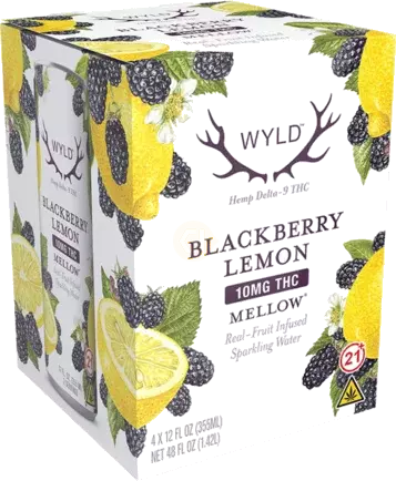 Wyld Blackberry Lemon Mellow THC Sparkling Water 10mg THC/serving 12oz