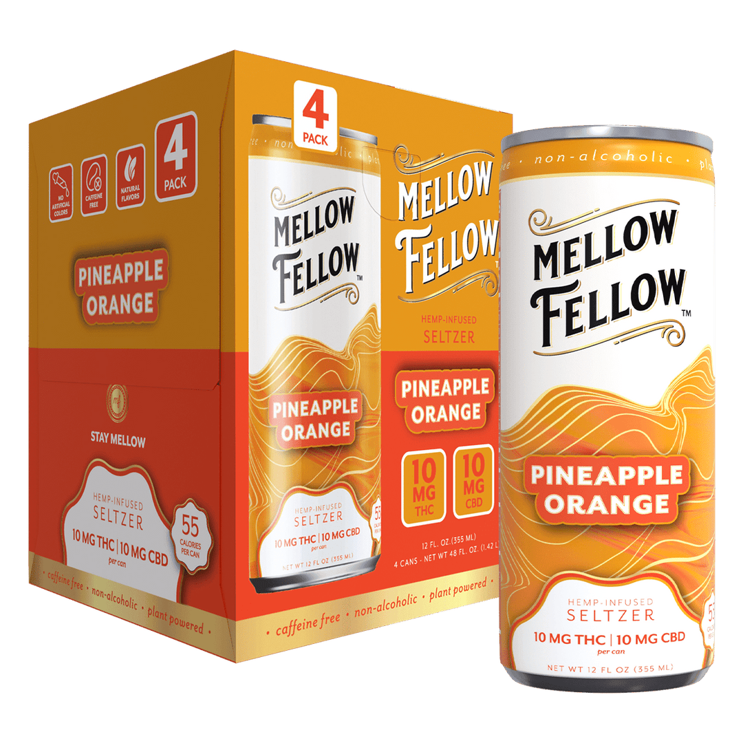 Mellow Fellow Delta 9 10MG THC + 10MG CBD Seltzer Beverage 20MG
