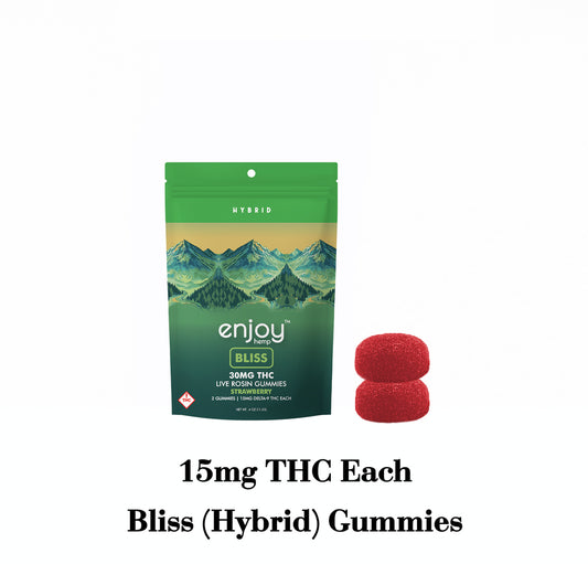 Enjoy Live Rosin 30 mg Delta 9 THC Gummies for Bliss - Hybrid-Infused Strawberry