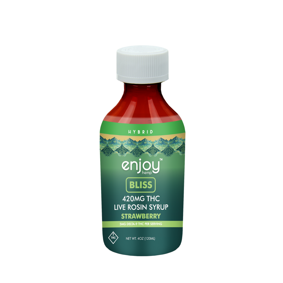 Enjoy Bliss Delta 9 THC Live Rosin Syrup 420mg - Strawberry (Hybrid)