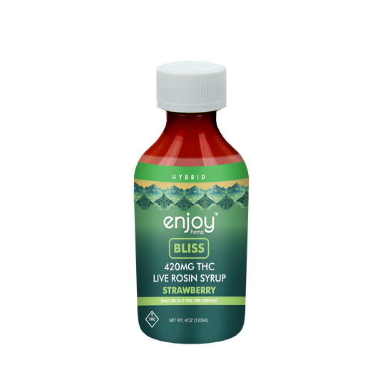 Enjoy Bliss Delta 9 THC Live Rosin Syrup 420mg - Strawberry (Hybrid)