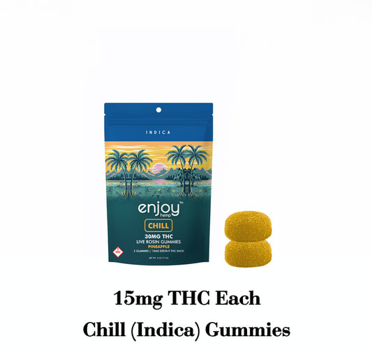 Enjoy Live Rosin 30 mg Delta 9 THC Gummies for Chill - Indica-Infused Pineapple