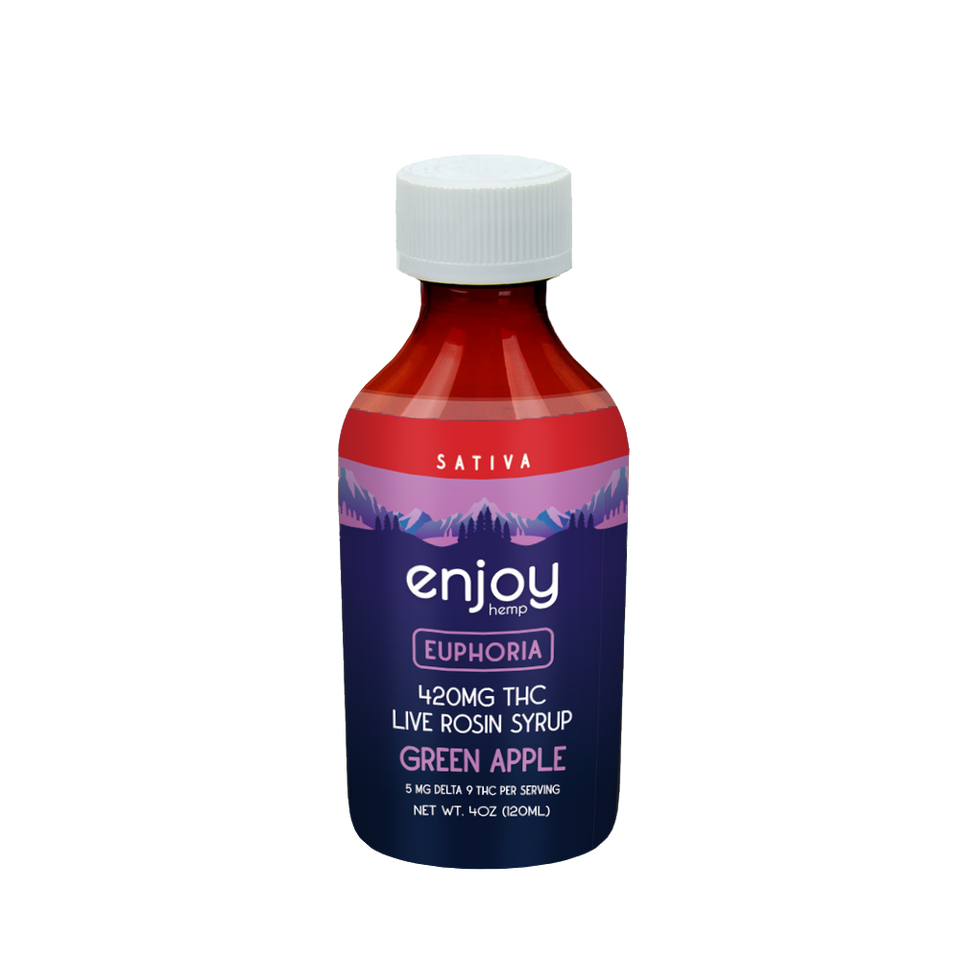 Enjoy Euphoria Delta 9 THC Live Rosin Syrup 420mg - Green Apple SATIVA