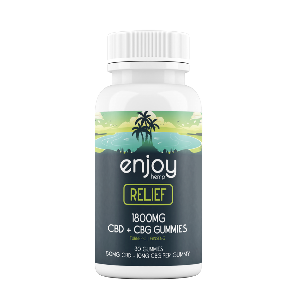 Enjoy CBD Gummies For Relief - Full Spectrum CBD + CBG + Turmeric + Ginseng