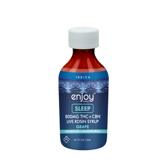 Enjoy 800 mg Live Rosin Delta 9 THC + CBN Syrup for Sleep - Grape (Indica)