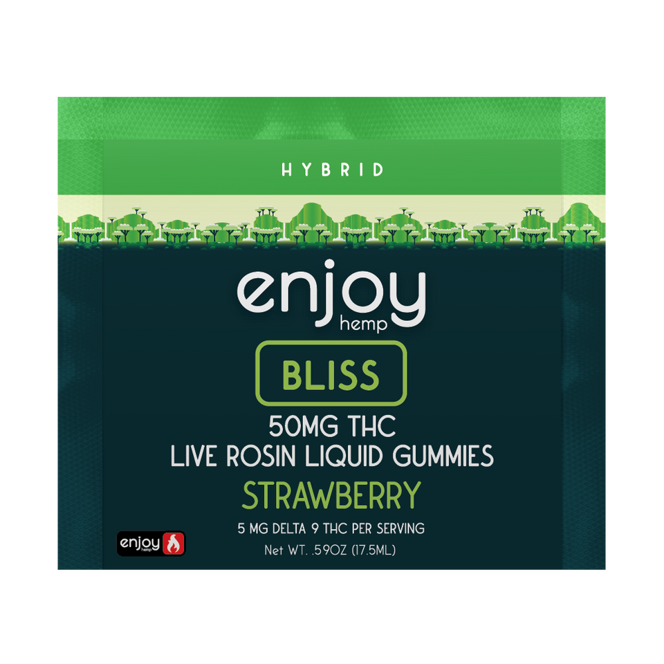 Enjoy 50mg Live Rosin Liquid Gummies - Strawberry for Bliss (Hybrid)