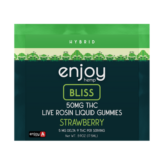 Enjoy 50mg Live Rosin Liquid Gummies - Strawberry for Bliss (Hybrid)