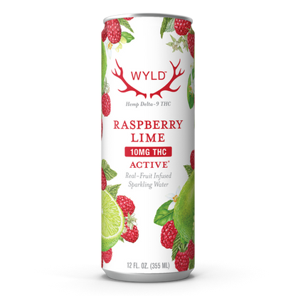 Wyld Raspberry Lime Active THC Sparkling Water 10mg THC/serving 12oz
