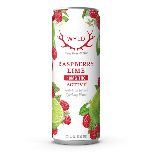Wyld Raspberry Lime Active THC Sparkling Water 10mg THC/serving 12oz