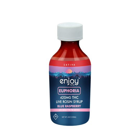 Enjoy Euphoria Delta 9 THC Live Rosin Syrup 420mg - Blue Raspberry (Sativa)