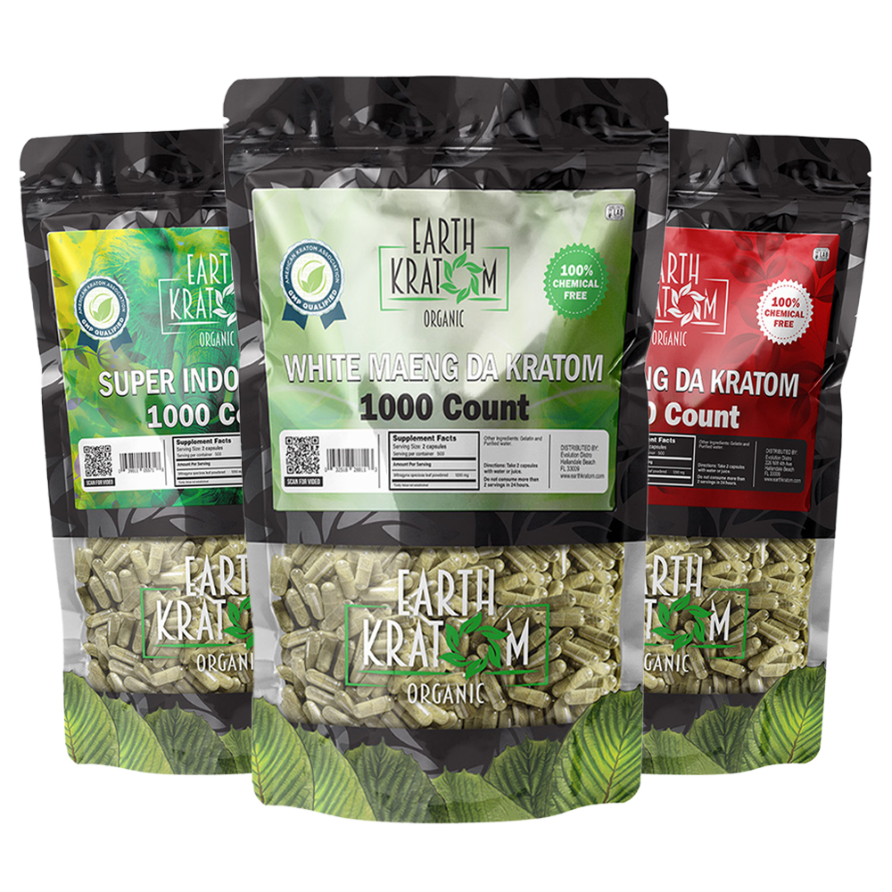 Earth Kratom 1000 CT Kratom Capsules